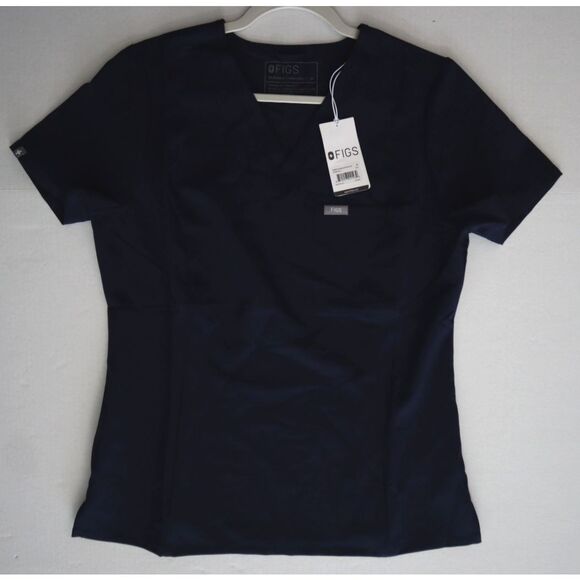 FIGS Technical Collection Women's Sz Medium Navy Blue Catarina Slim Scrub Top - Picture 8 of 9